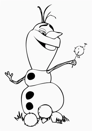 Jolly Olaf from Frozen Coloring Page