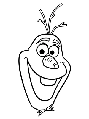 Joyful Olaf Portrait Coloring Page