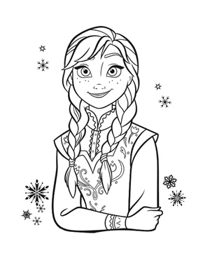 Lovely Princess Anna Coloring Page