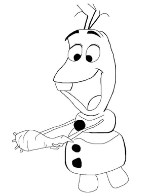 Olaf the Jokester Coloring Page