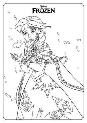 Queen Anna in Frozen Coloring Page