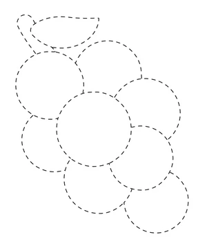 Printable Grape Fruit Tracing Page Coloring Page