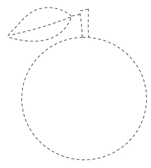Tracing a Fruit: Orange Coloring Page