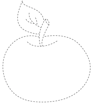 Tracing an Apple Fruit Coloring Page