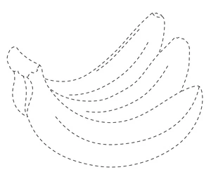 Tracing Fun: Banana Fruits Coloring Page