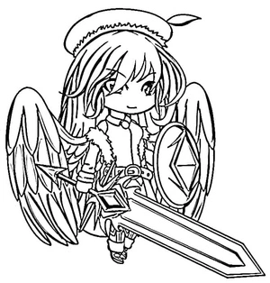 Angelic Character in Gacha Life Coloring Page