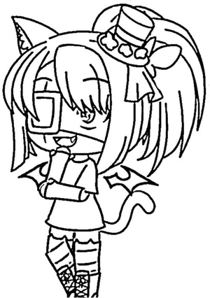 Bat Girl from Gacha Life Coloring Page