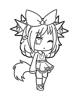 Beautiful Girl in Gacha Life Coloring Page