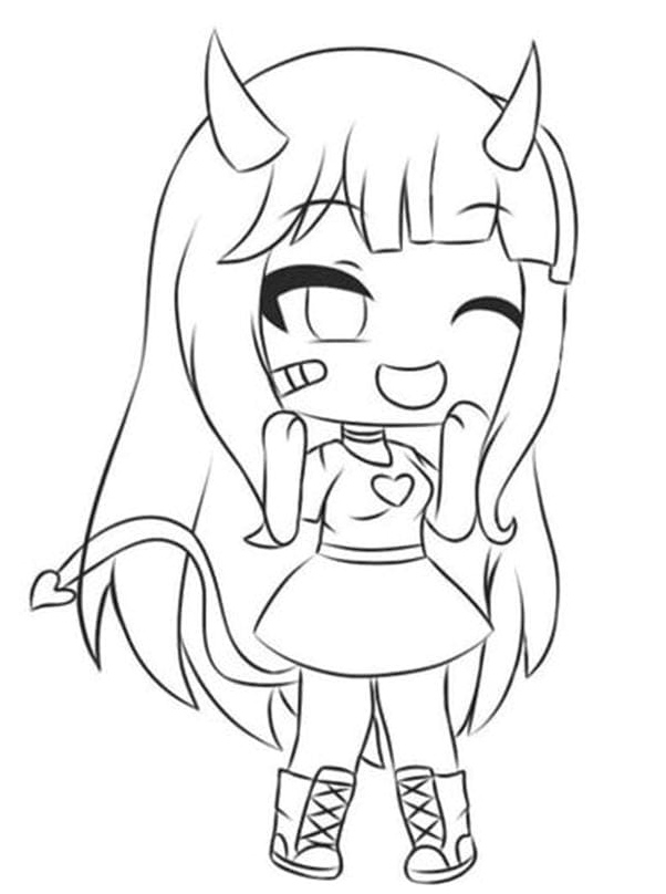 Cute Girl from Gacha Life Coloring Page