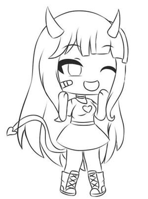 Cute Girl from Gacha Life Coloring Page