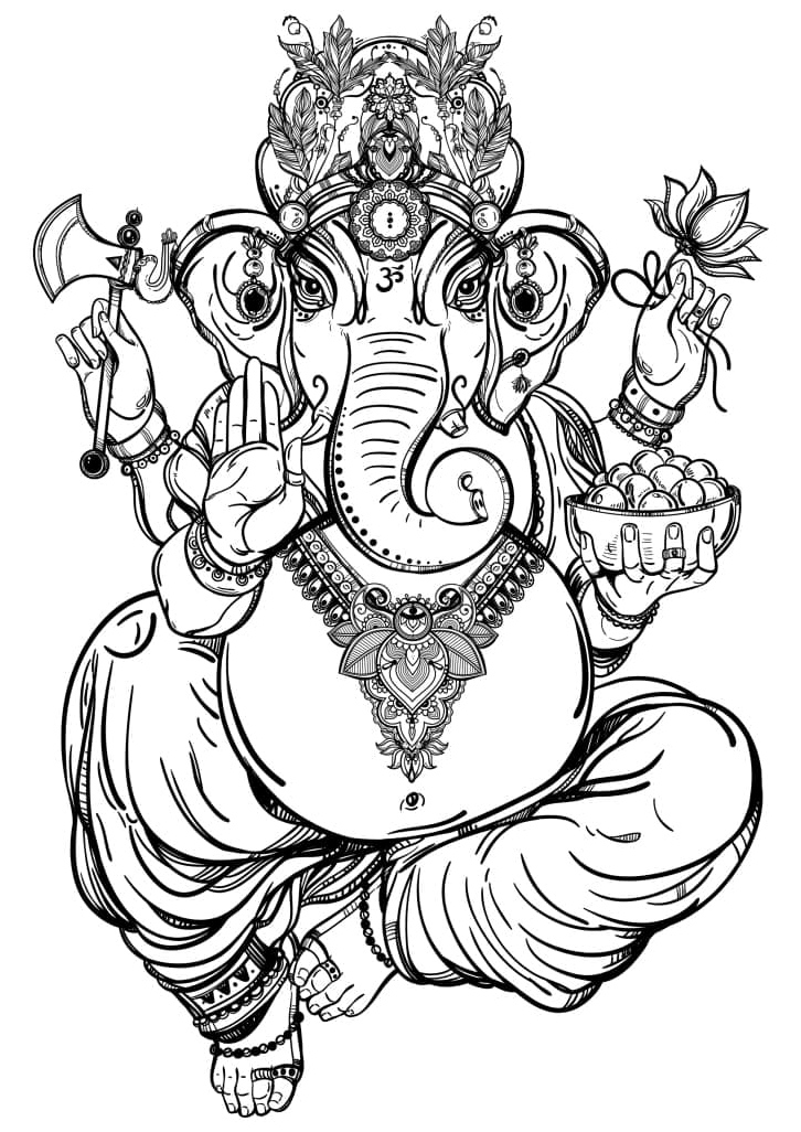Free Lord Ganesha Coloring Page Coloring Page