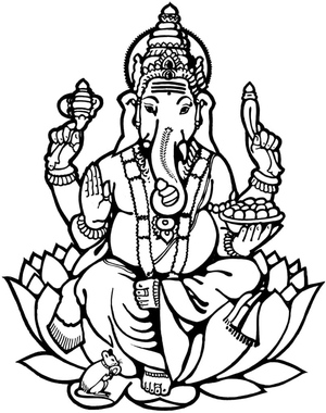 Ganesha Coloring Page - Sheet 3