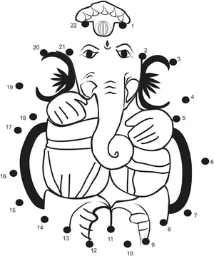 Ganesha Dot-to-Dots coloring page Coloring Page