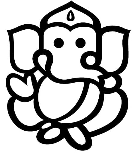 Ganesha Simple Coloring Page