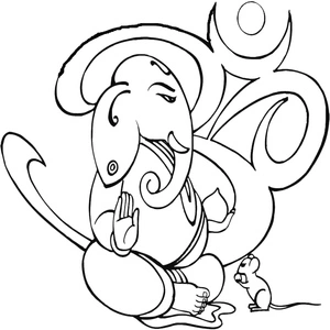 Ganesha with a Mouse Coloring Page