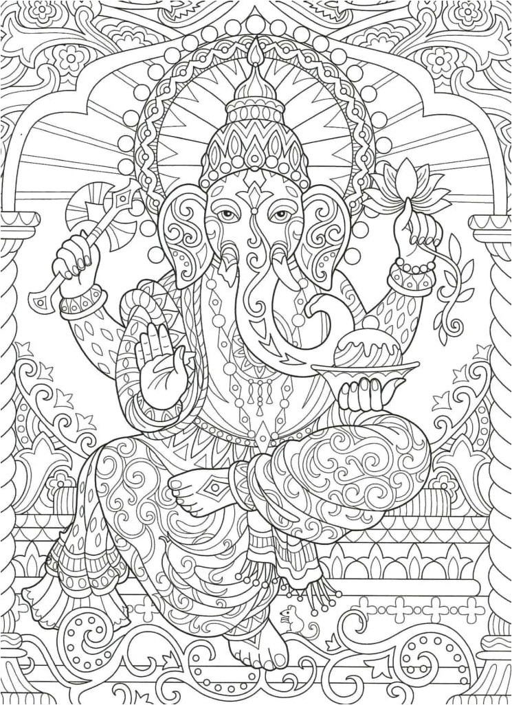 Glorious Ganesha Coloring Page