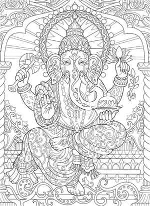 Glorious Ganesha Coloring Page