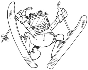 Garfield Enjoying a Ski Adventure