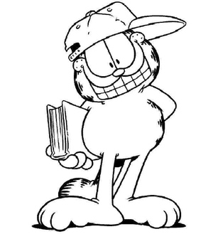 Garfield Reading a Book