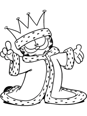 Garfield Wearing Regal Clothing Coloring Page