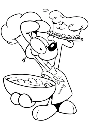 Joyful Chef Oddie Coloring Page