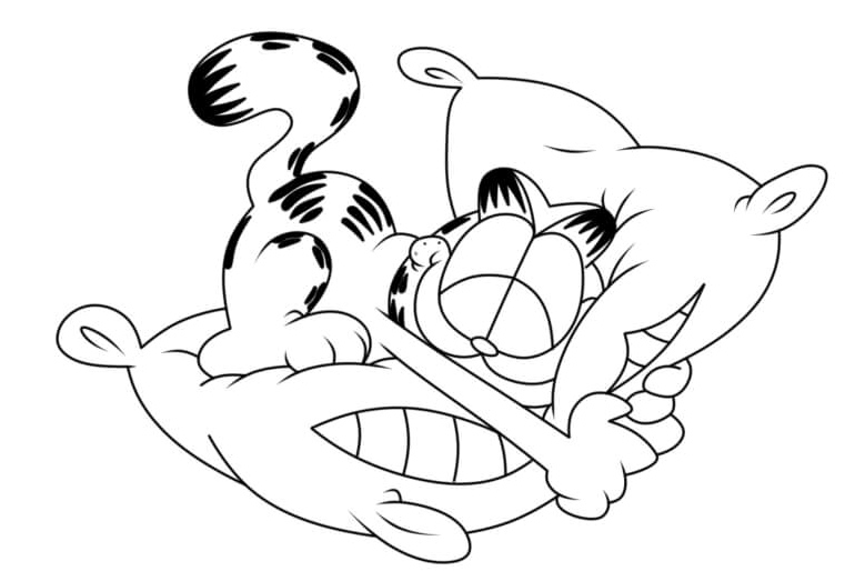 Sleeping Garfield Coloring Page