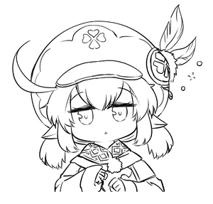 Adorable Klee from Genshin Impact Coloring Page