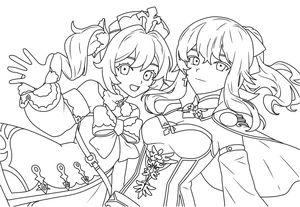 Barbara and Jean from Genshin Impact Coloring Page