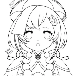 Coloring Page: Qiqi from Genshin Impact Coloring Page