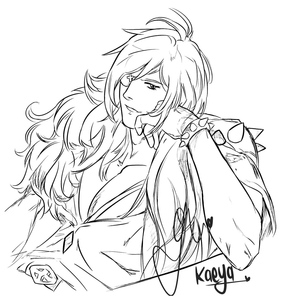 Genshin Impact coloring page featuring Kaeya