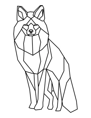 Geometric Fox Coloring Page