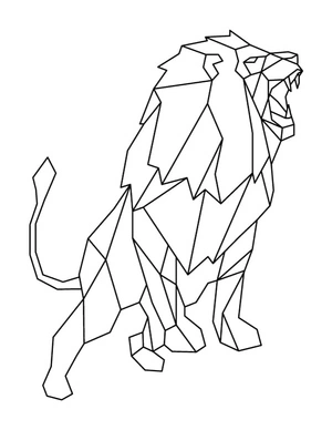 Geometric Lion Shape Coloring Page