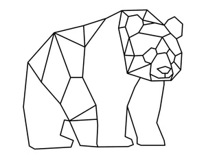 Geometric Panda Coloring Page