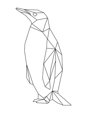 Geometric Penguin Coloring Page Coloring Page