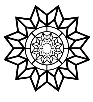 Geometric Sun Coloring Page