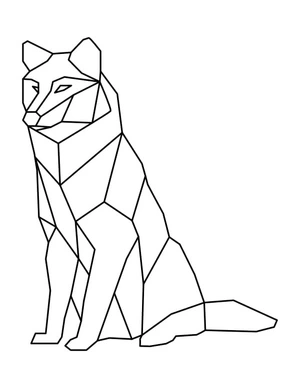 Geometric Wolf Coloring Page Coloring Page