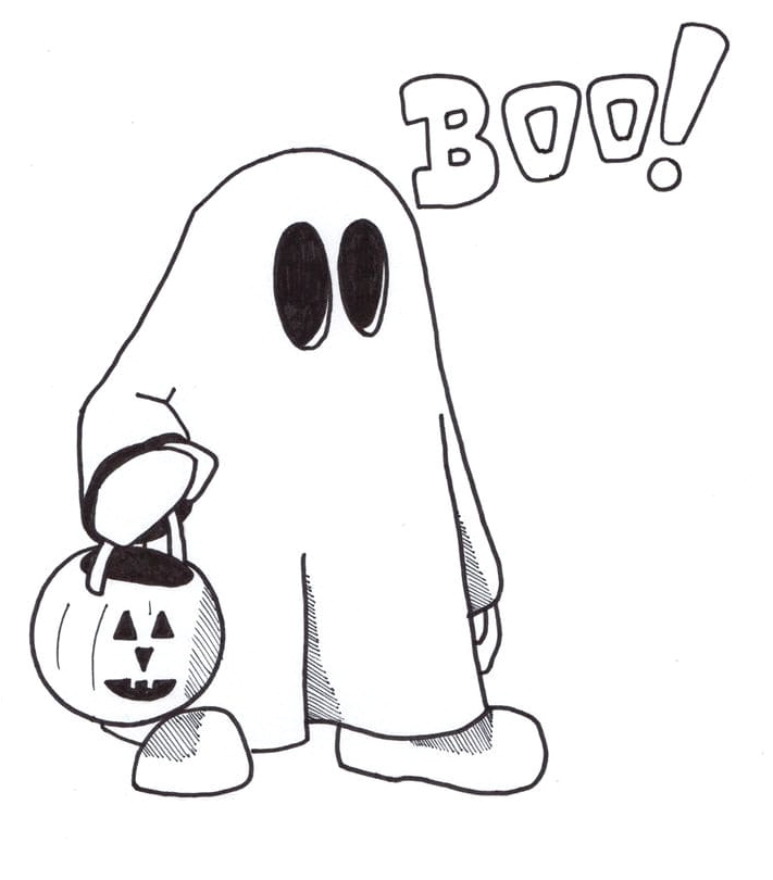 Spooky Boo Coloring Page