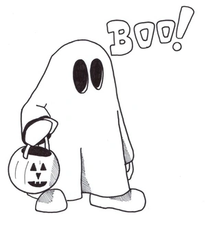 Spooky Boo Coloring Page