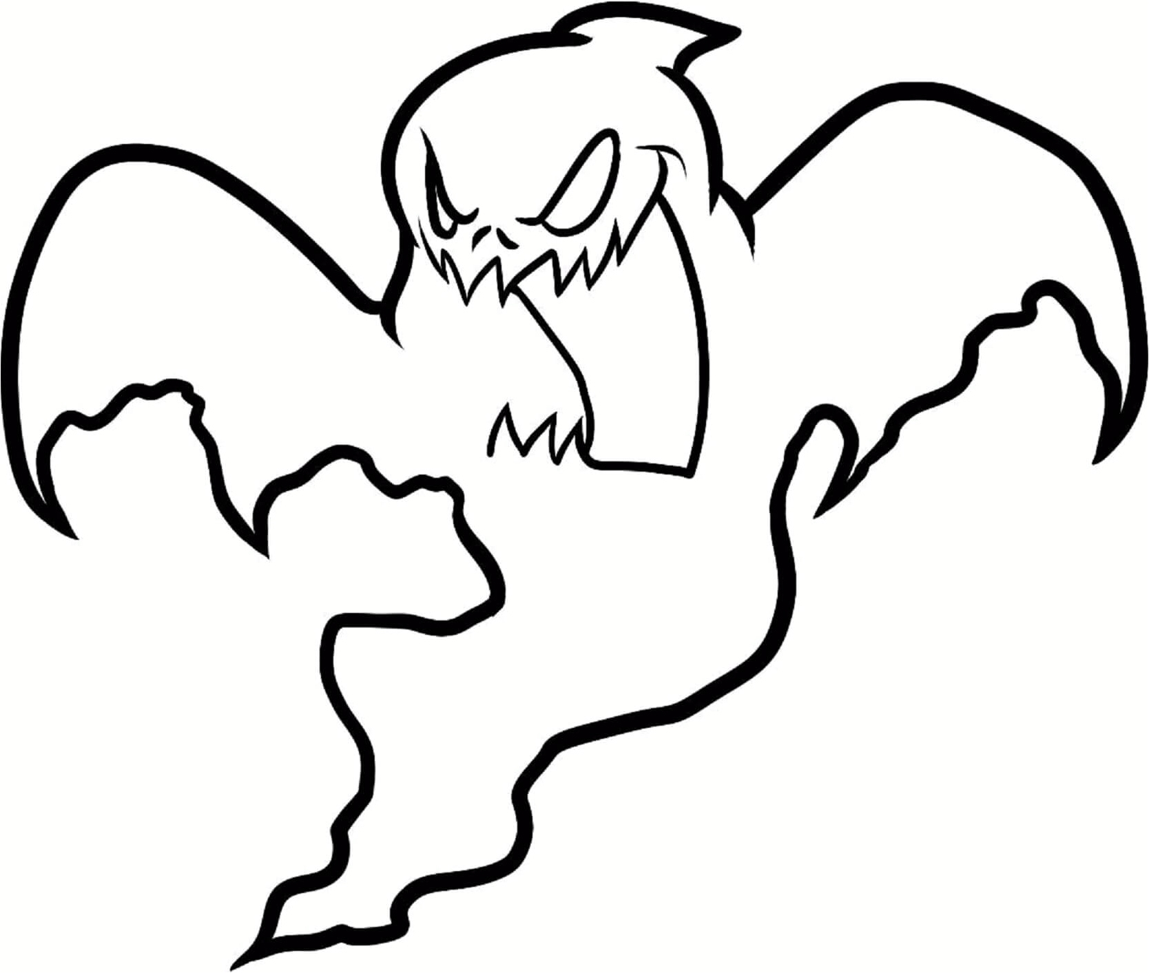 Spooky Ghost Cartoon Coloring Page