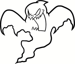 Spooky Ghost Cartoon Coloring Page