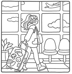 Girl Moments Coloring Page for Kids