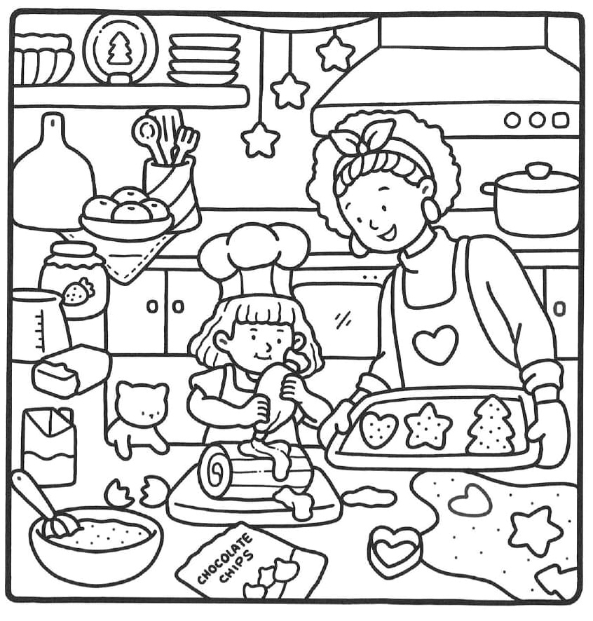 Girl Moments Coloring Pages for Kids Coloring Page