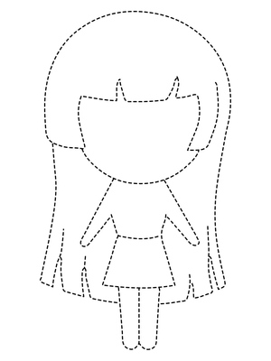 Simple Girl Tracing Activity