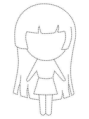 Simple Girl Tracing Activity Coloring Page
