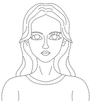 Tracing Worksheet for a Beautiful Girl Coloring Page