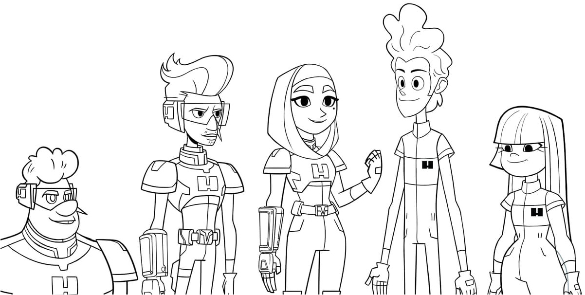 Glitch Techs characters Coloring Page
