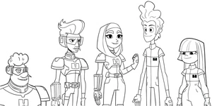 Glitch Techs characters Coloring Page