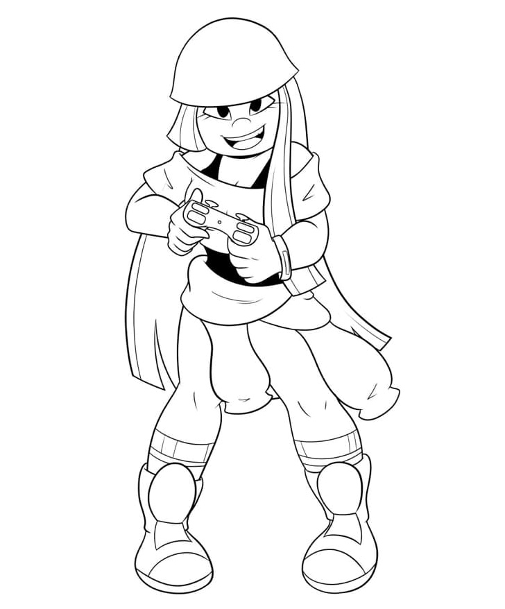 Miko Kubota from Glitch Techs Coloring Page