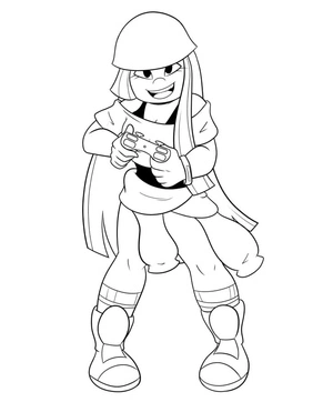 Miko Kubota from Glitch Techs Coloring Page