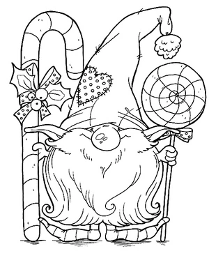 Friendly Gnome Coloring Page